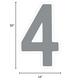 Silver Number (4) Corrugated Plastic Yard Sign, 30in